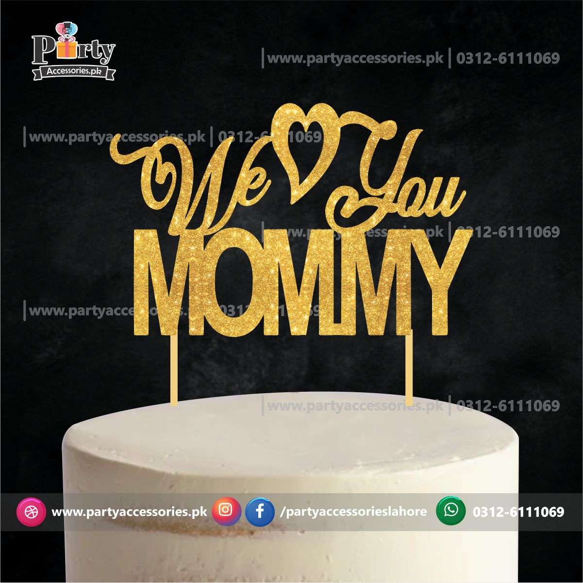 Happy Mother's day Glitter Cake topper