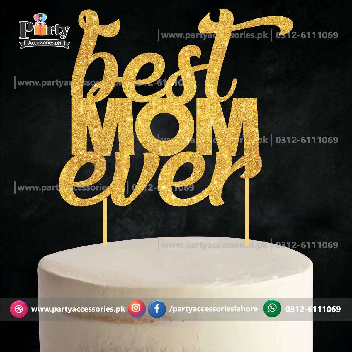 Happy Mother's day Glitter Cake topper
