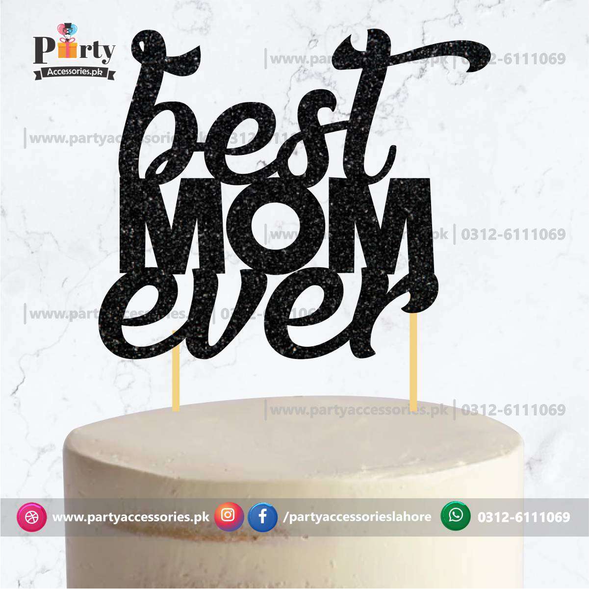 Happy Mother's day Glitter Cake topper