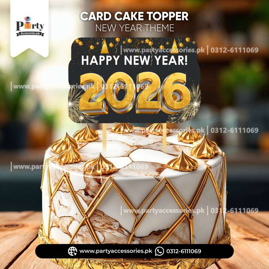 new year theme party customized cake topper