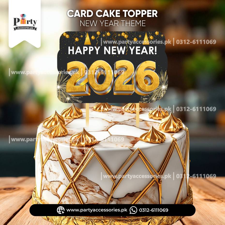 new year theme party customized cake topper