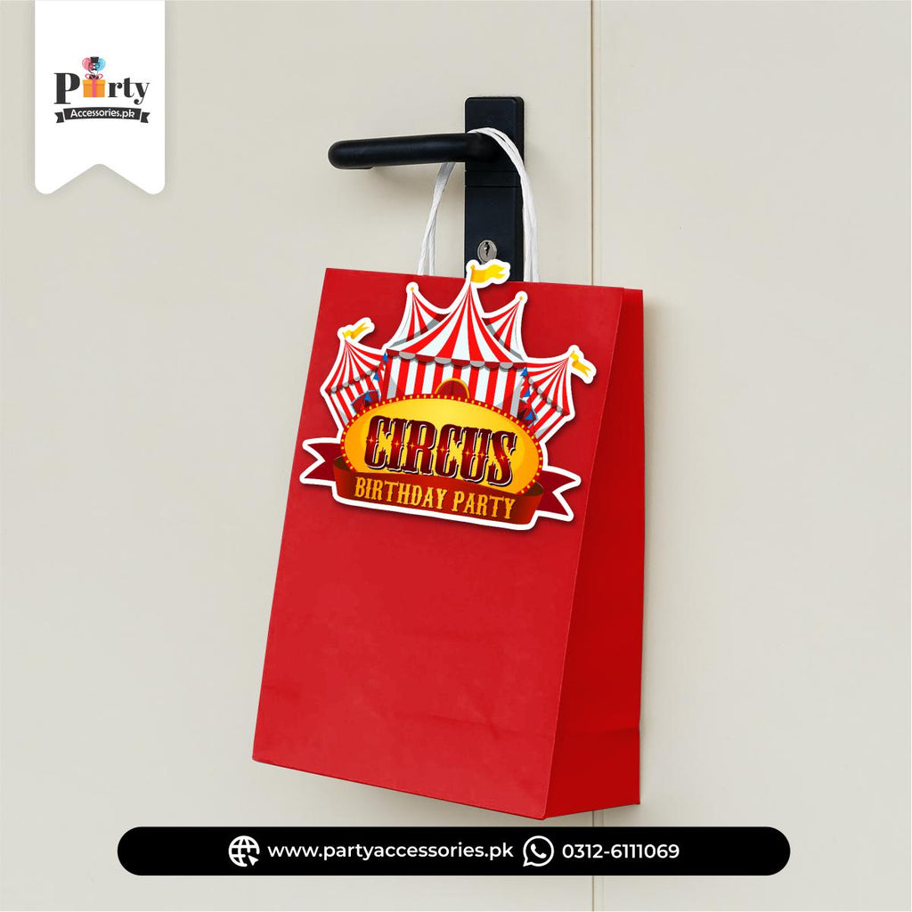 Carnival Circus Theme Birthday Cutout Goody Bags | Premium Party Favors 6 pcs Pack