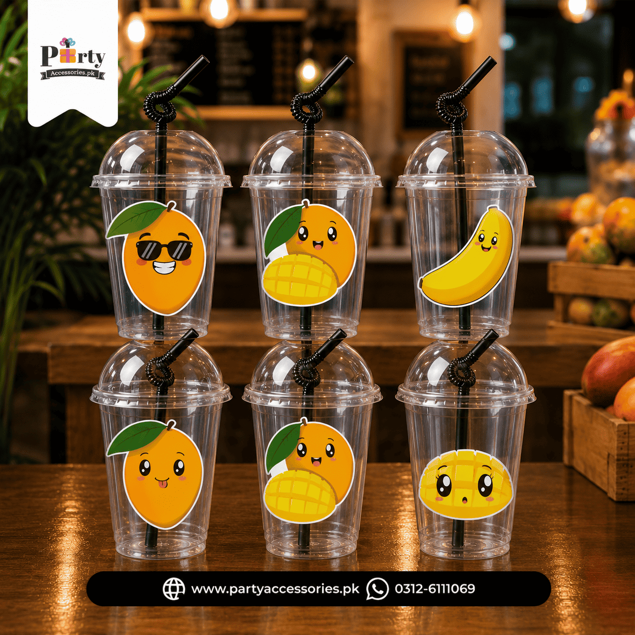 Mango Party Transparent Glasses for Mango Shake