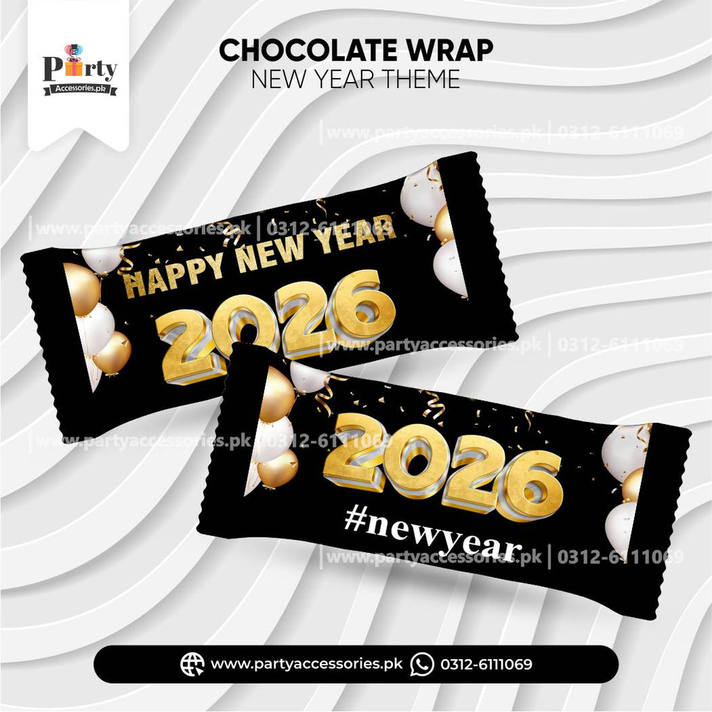 New year theme customized chocolate wraps 