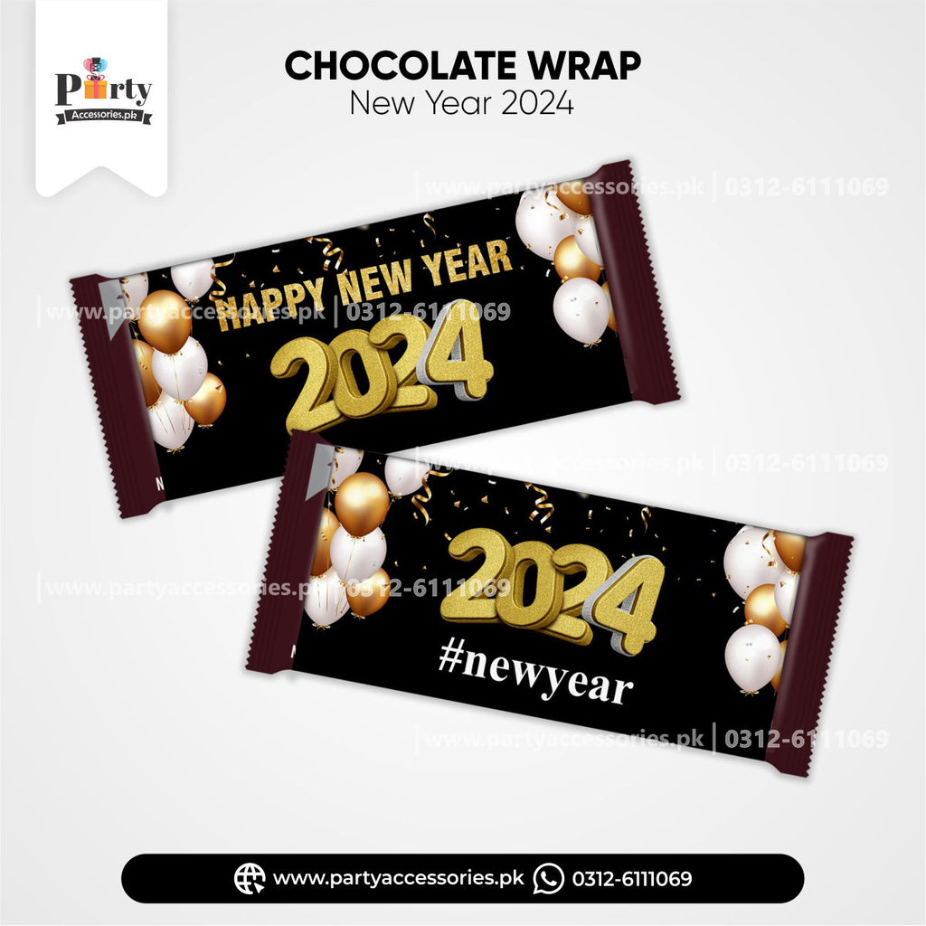 New year theme customized chocolate wraps 