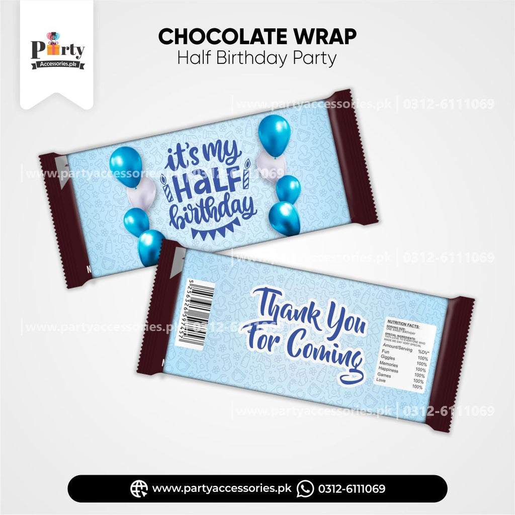 half birthday theme customized chocolate wraps 