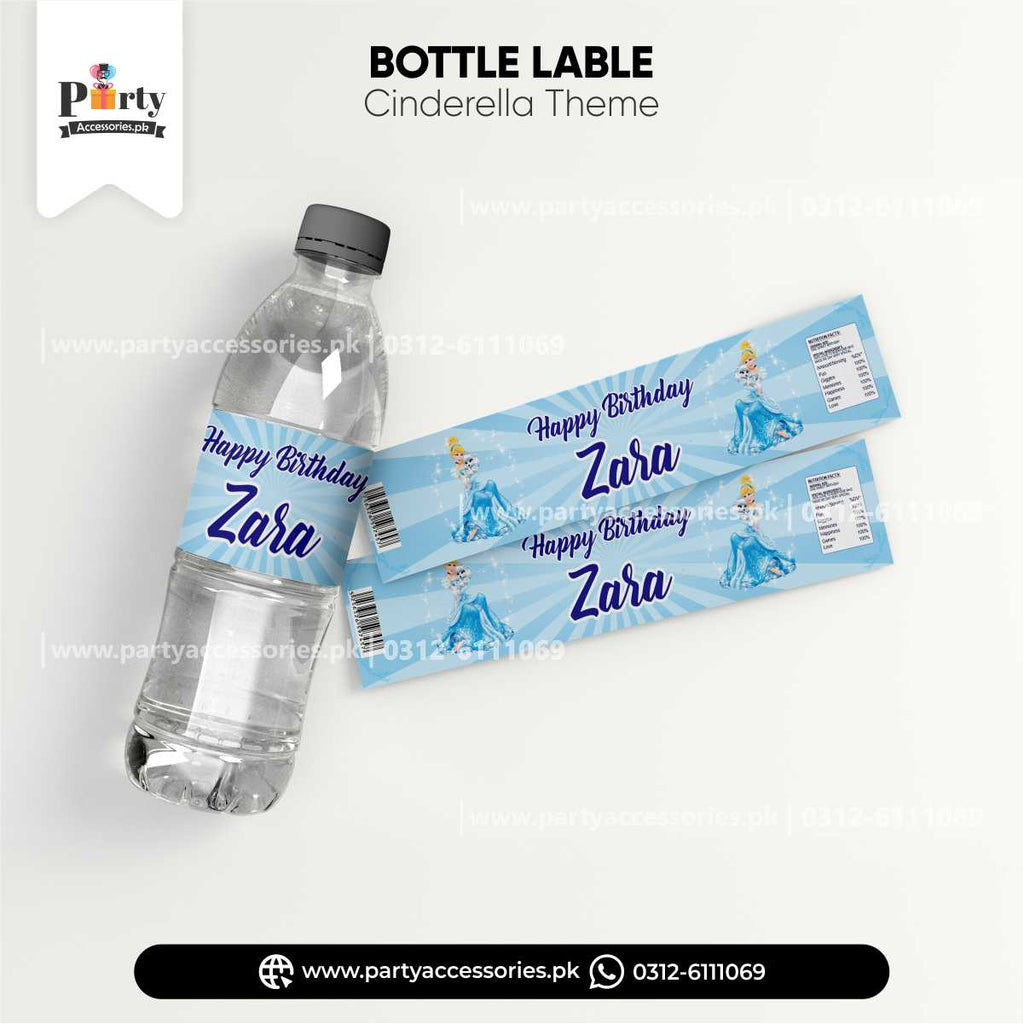 Cinderella Theme Customized Bottle Labels for Birthday Party Drink Decoration