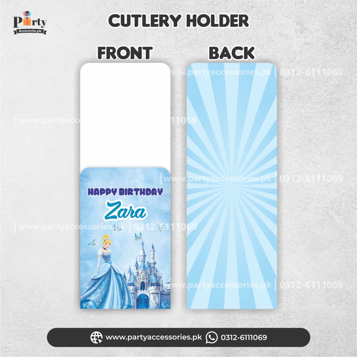 Cinderella Theme Customized Cutlery holders