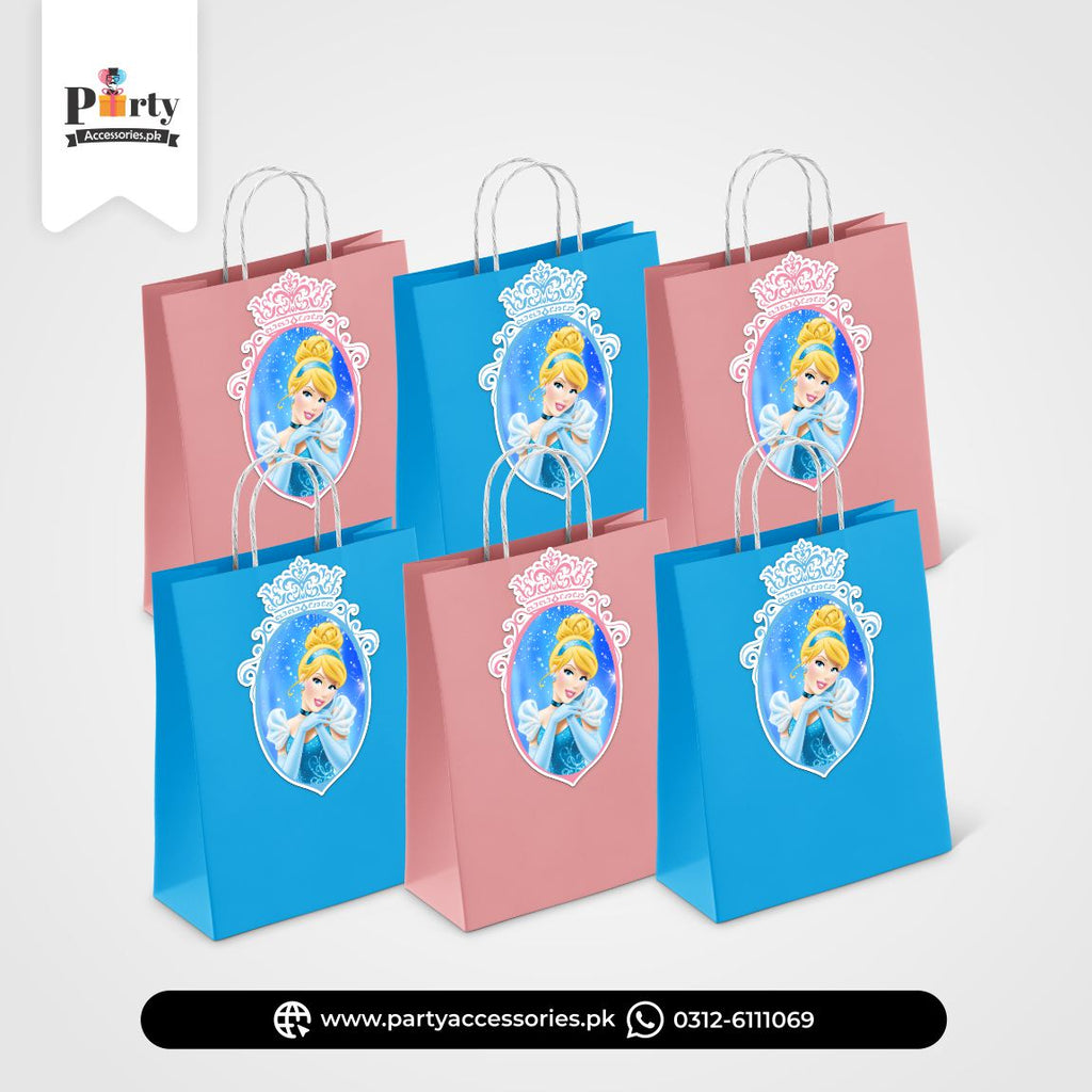 Cinderella Theme Birthday Cutout Goody Bags | Premium Party Favors 6 pcs Pack