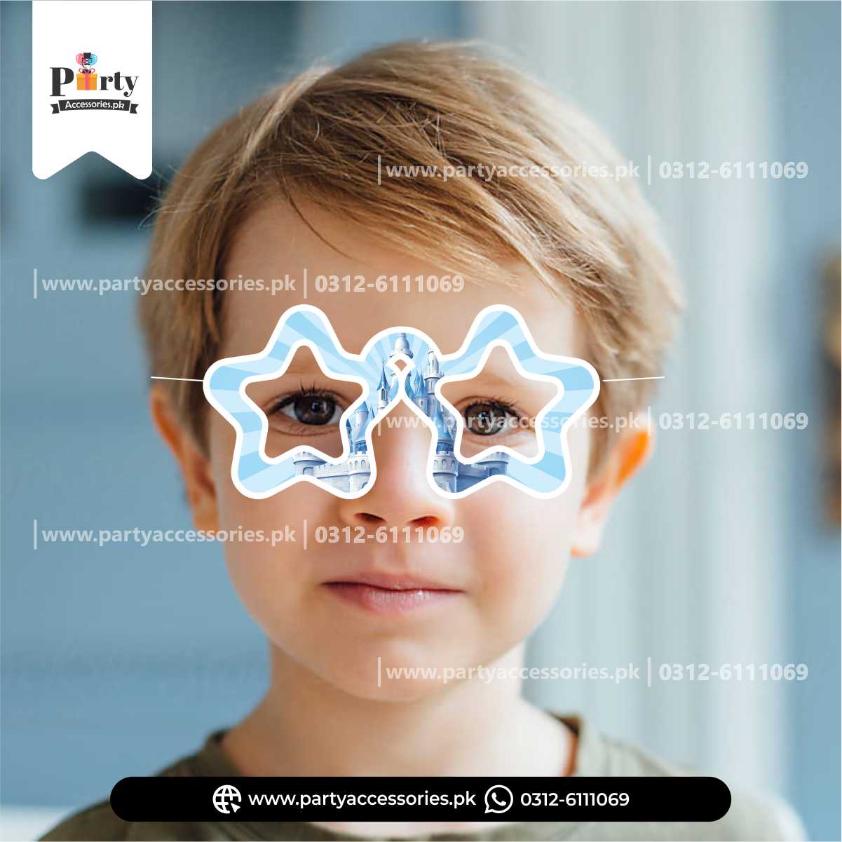 Kid's Party Eye Masks for birthday party celebration in cinderella theme