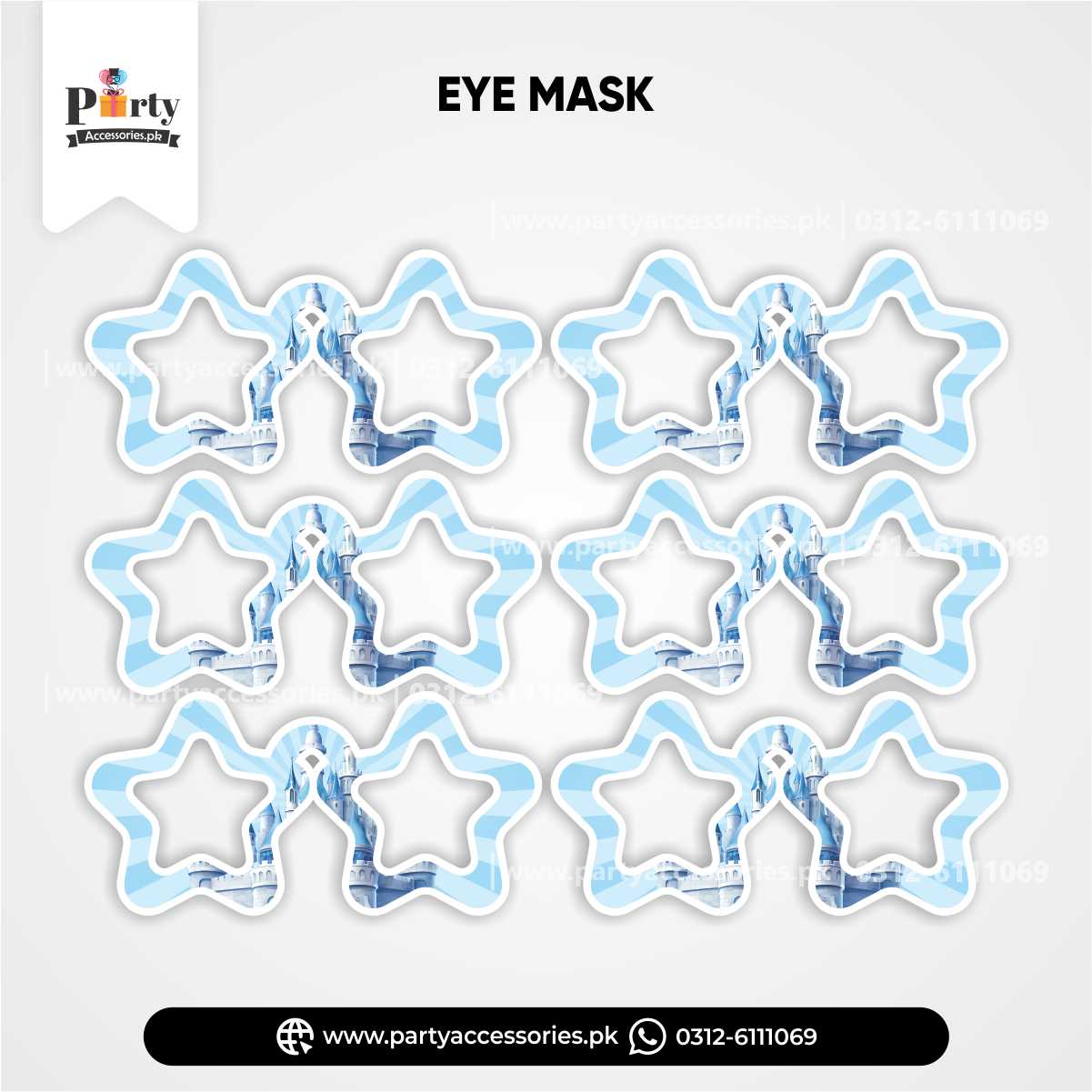 Cinderella Theme Kid's Party Eye Masks for Birthday Party Celebration 