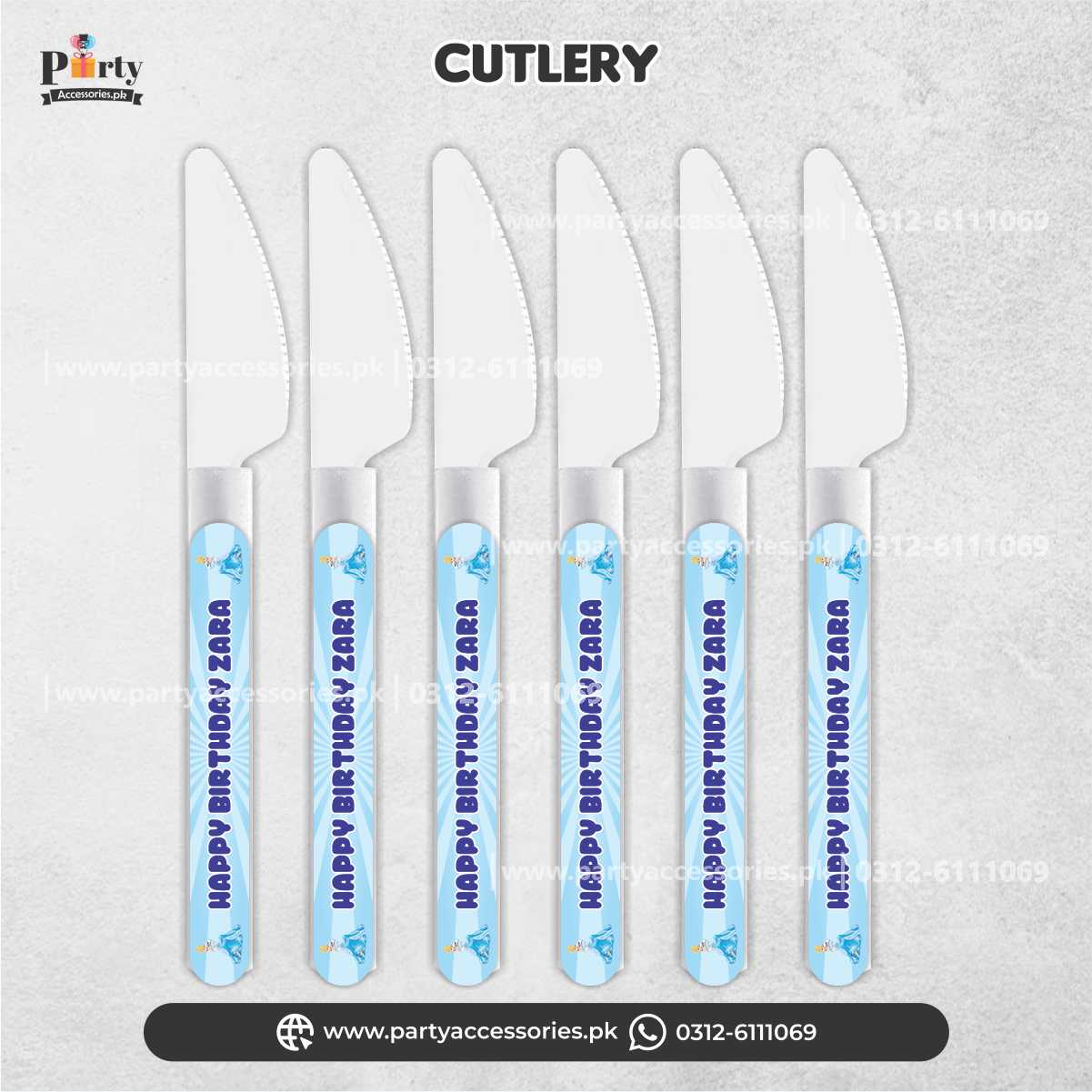 Customized Disposable Cutlery knives for dinner decoration in Cinderella Theme 