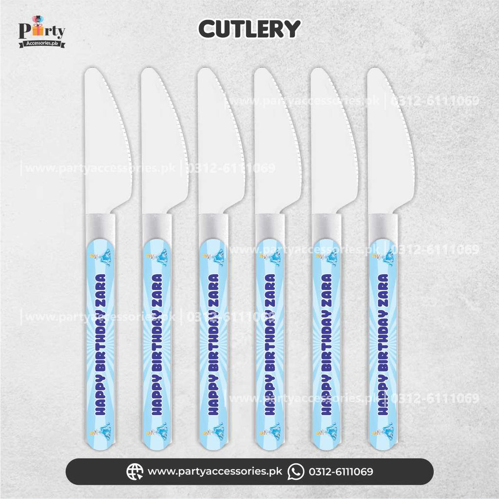 Customized Disposable Cutlery knives for dinner decoration in Cinderella Theme 