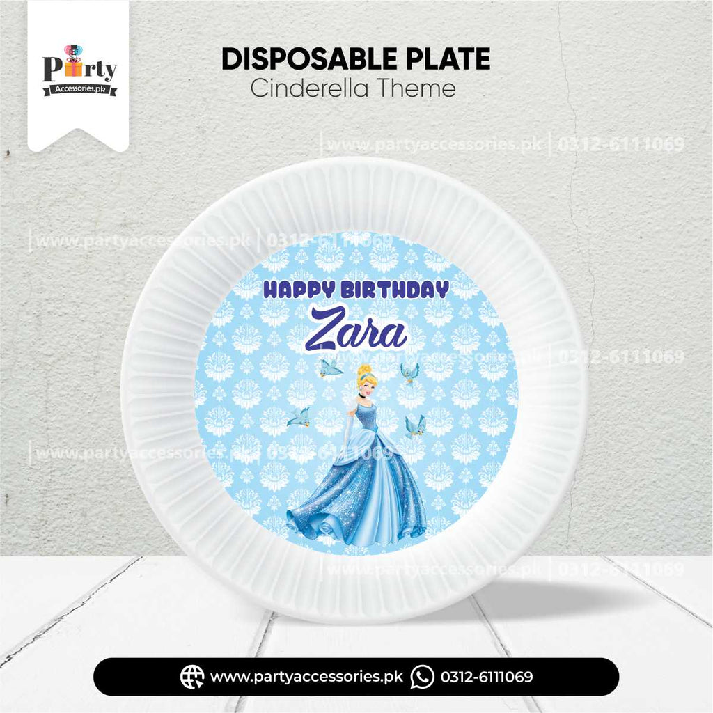 Cinderella Theme Customized Disposable Plates for Birthday Decoration