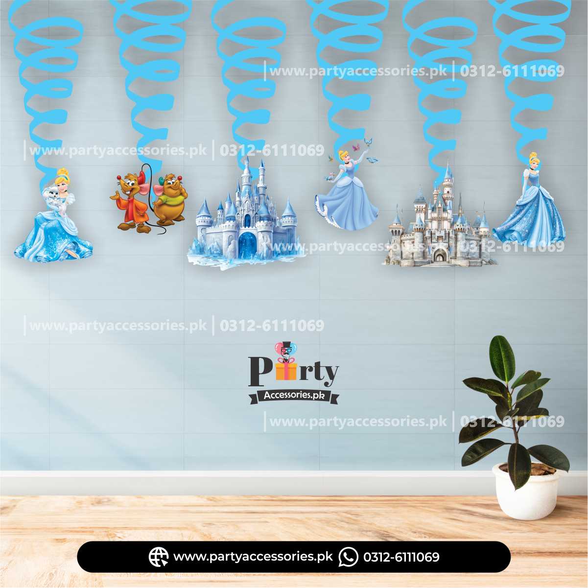 Cinderella Theme Spiral Hangings Swirl for Birthday Party Decoration