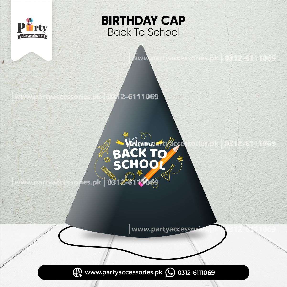 Back to school Customized caps (pack of 6 pcs)