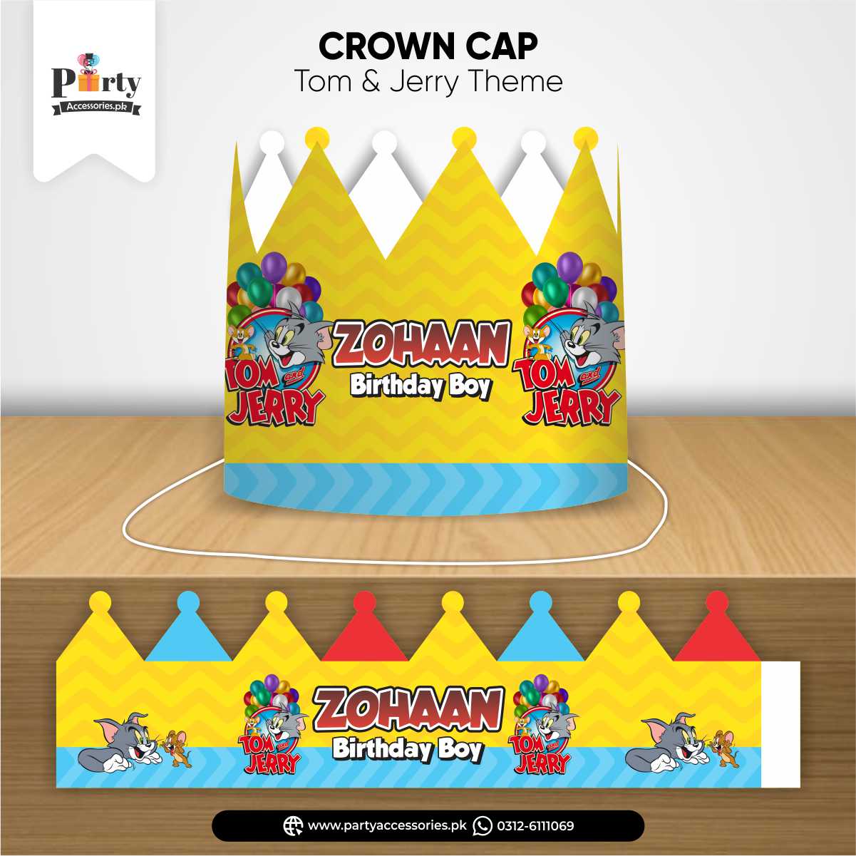 tom and jerry theme customized crown cap 