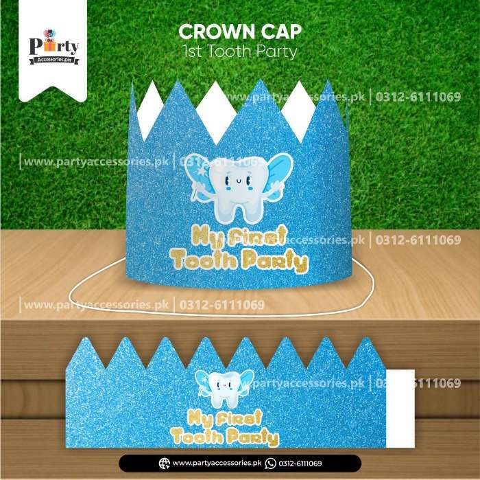 First tooth party decorations | Customized Crown Cap for your baby boy