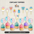 Gender reveal table decorations | cupcake toppers set of 15