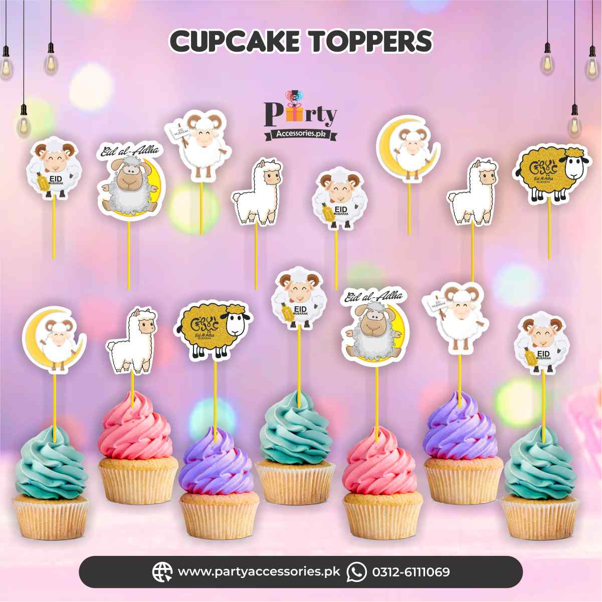 eid al azha cupcake toppers set eid ul azha