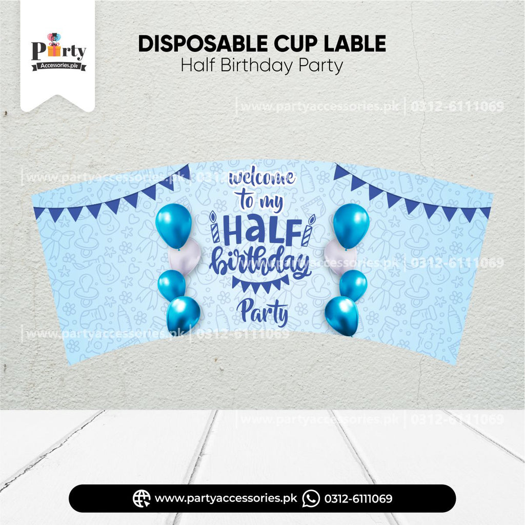 HAlf birthday theme customized cups 