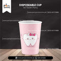 First tooth table decorations | 6 disposable Paper cups in pink