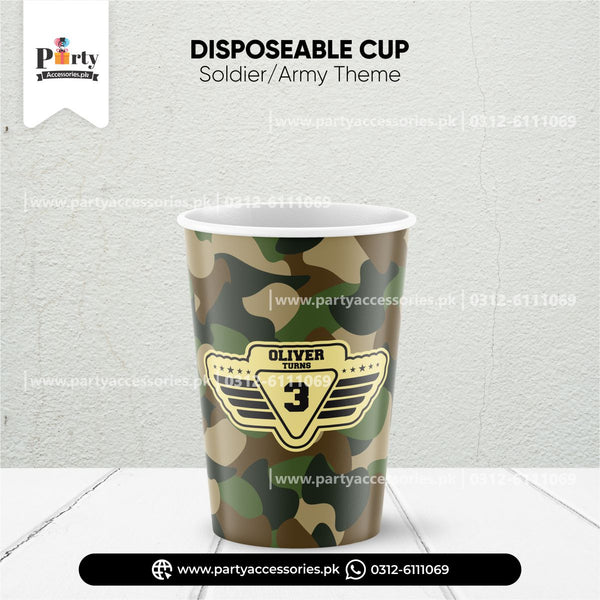army theme table decoration paper cup