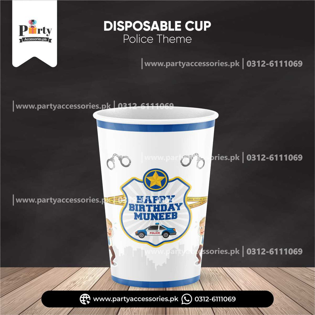 Police theme table decorations | Customized Paper cups ...