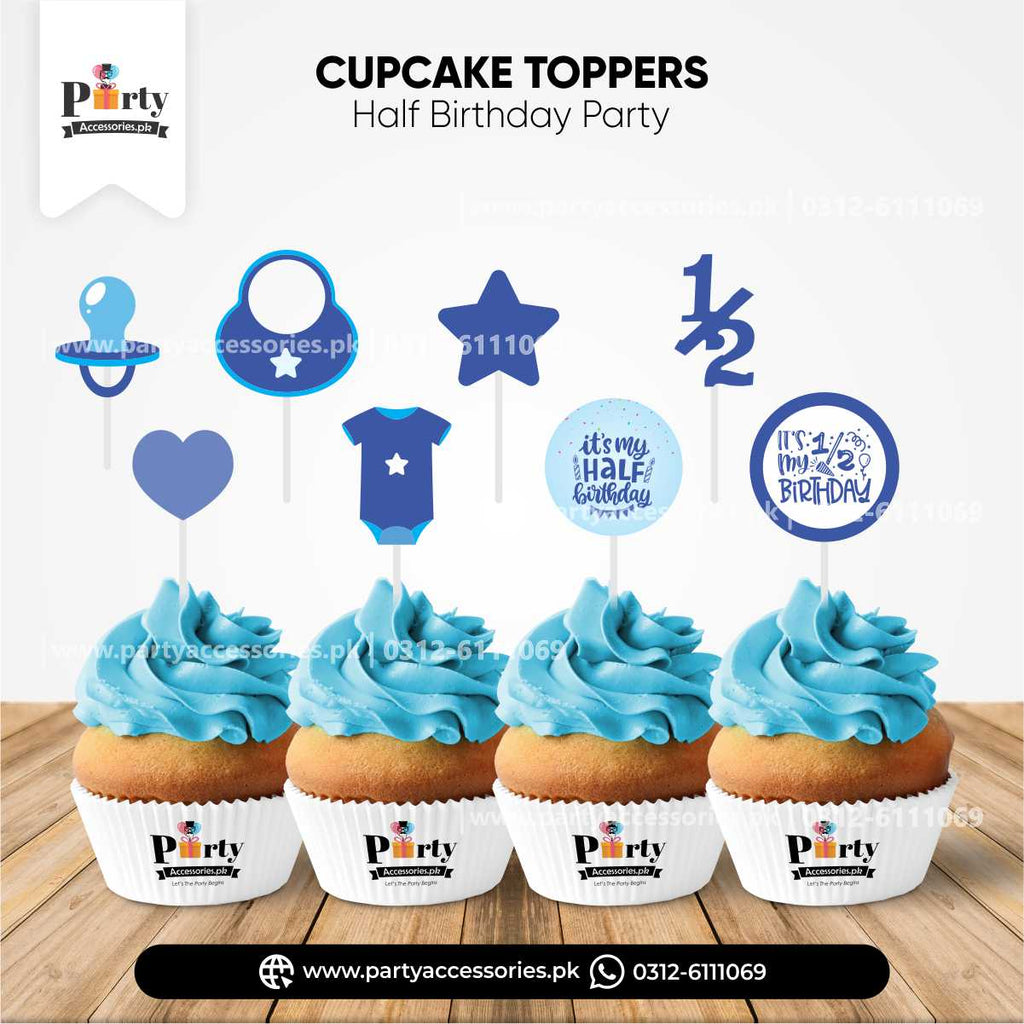 happy half birthday customized cupcake toppers 