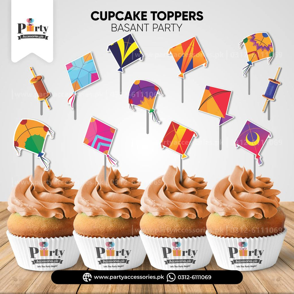 Basant Festival Cupcake Toppers 