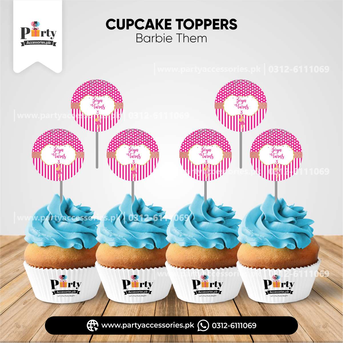 barbie doll theme cupcake toppers pinterest ideas