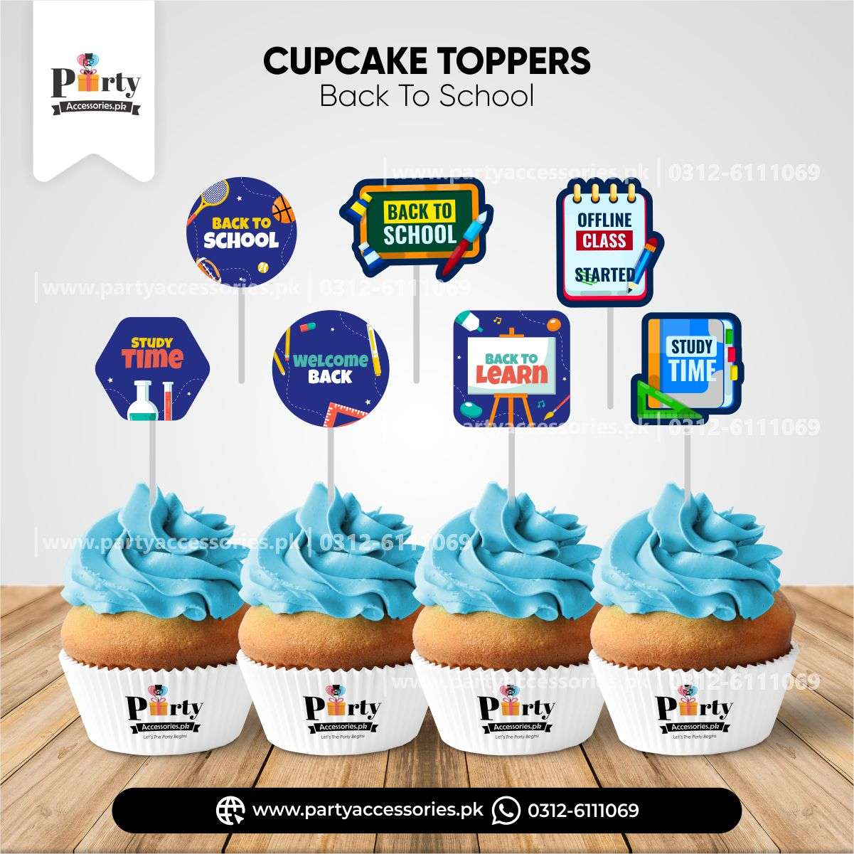 back to school cupcake toppers