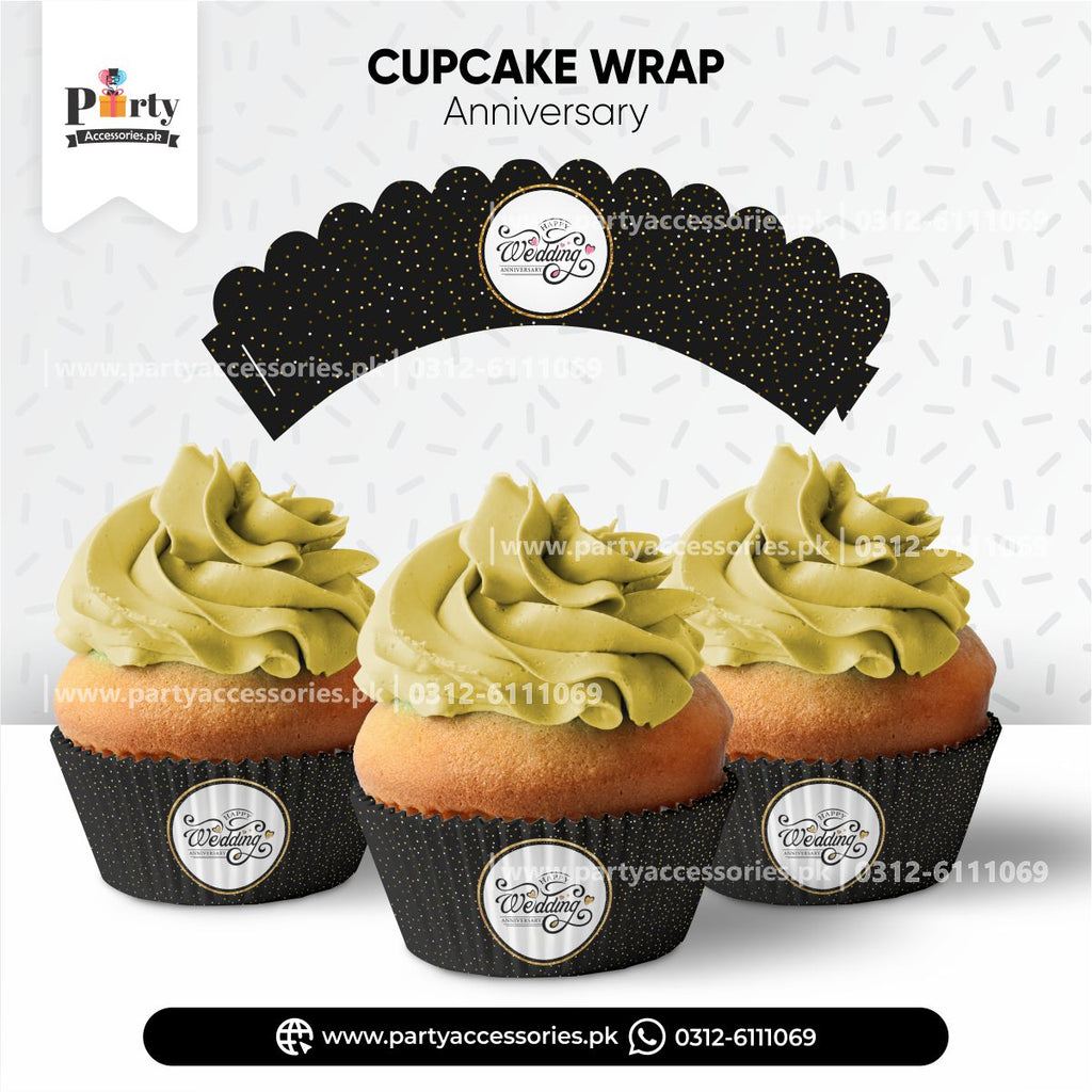 wedding anniversary customized cupcake wraps 