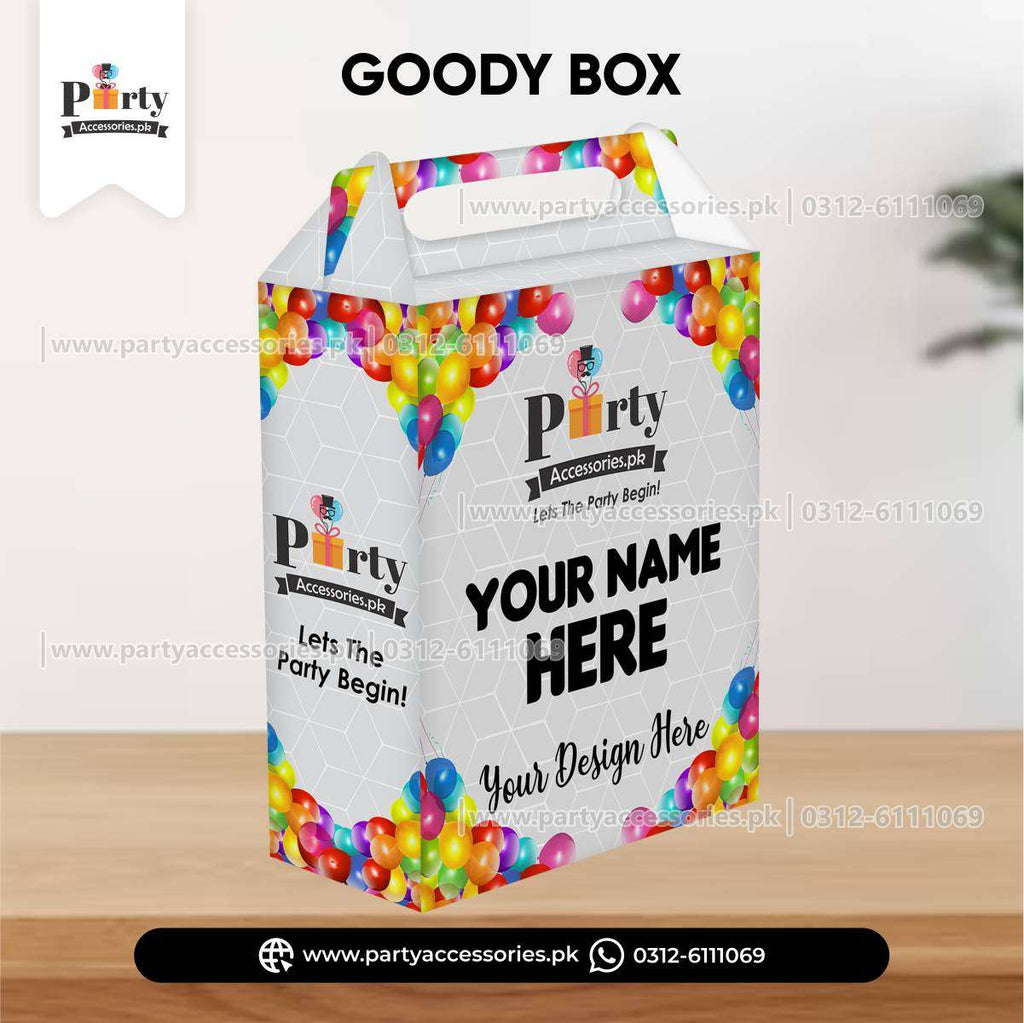 Customized Printed Goody Box | Custom Made Goodie / Favor Boxes | Pack of 6