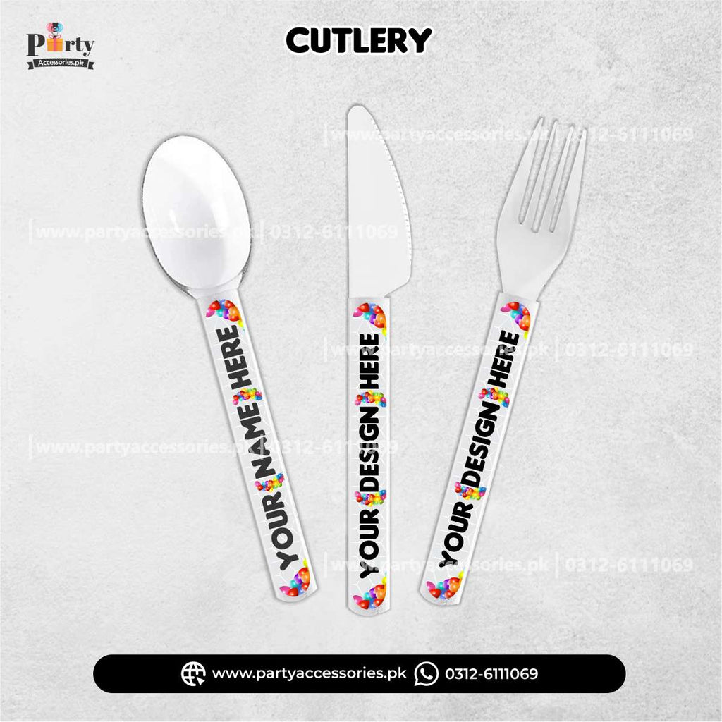 Customized Disposable Cutlery for Dinner Table Decoration (Pack of 12)