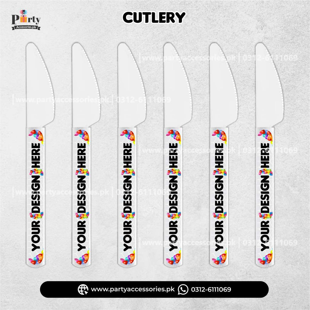 Customized Disposable Knives for Dinner Decoration 