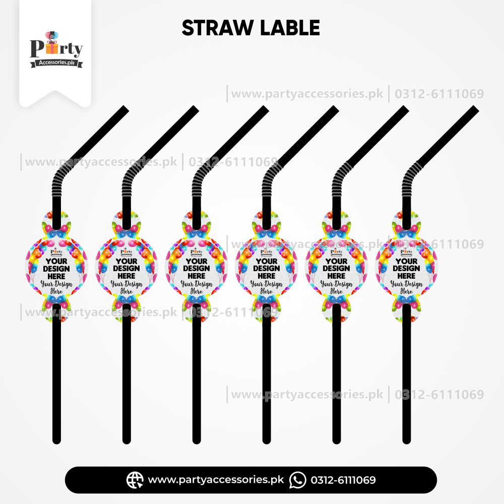 Straws with Customized Labels for Party or Event Drink Accessories