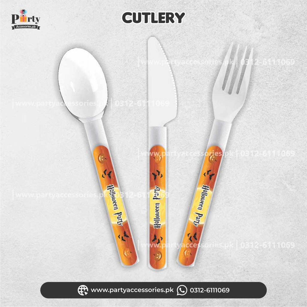 Halloween party personalized spoon, fork & knives: Cutlery set (Pack of 12)