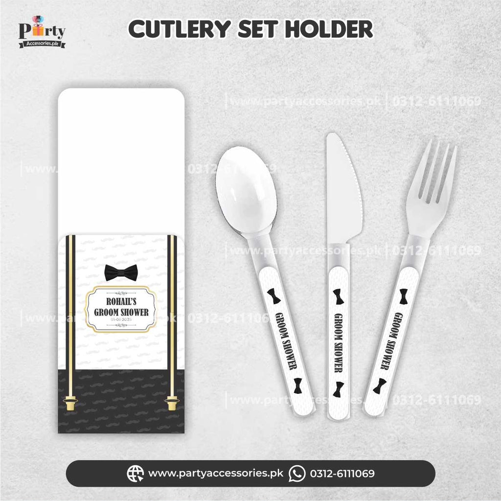 Personalized Groom-to-Be Cutlery Set: Elegant and Custom Tableware for Groom Showers (Pack of 6)