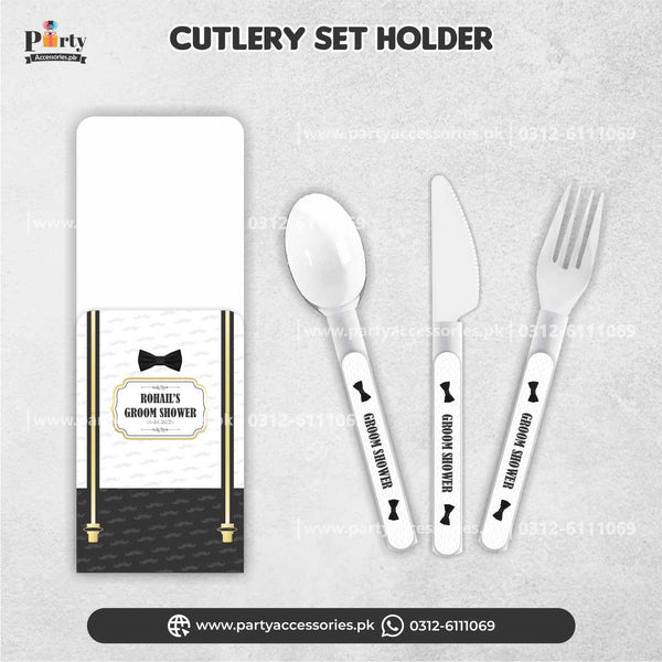 Personalized Groom-to-Be Cutlery Set: Elegant and Custom Tableware for Groom Showers(Pack of 6)