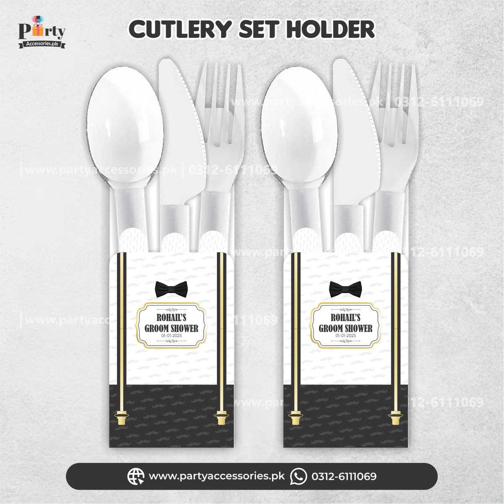 Personalized Groom-to-Be Cutlery Set: Elegant and Custom Tableware for Groom Showers (Pack of 6)