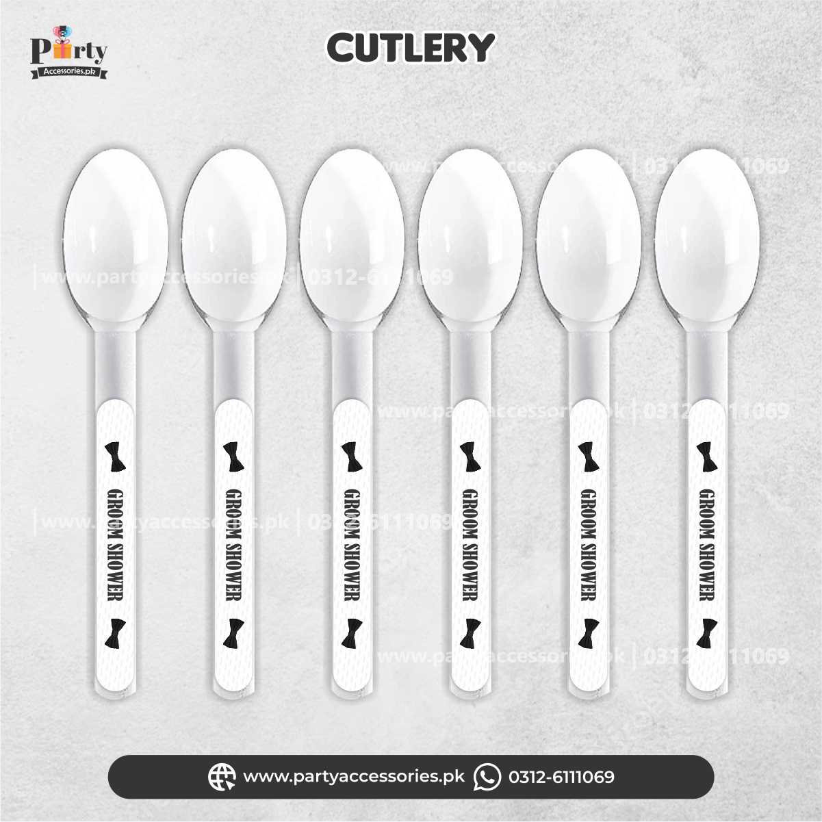 Groom shower personalized spoon, fork & knives | Customized Cutlery set (Pack of 12)