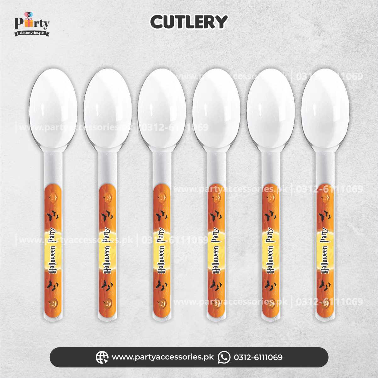 Halloween party personalized spoon, fork & knives: Cutlery set (Pack of 12)