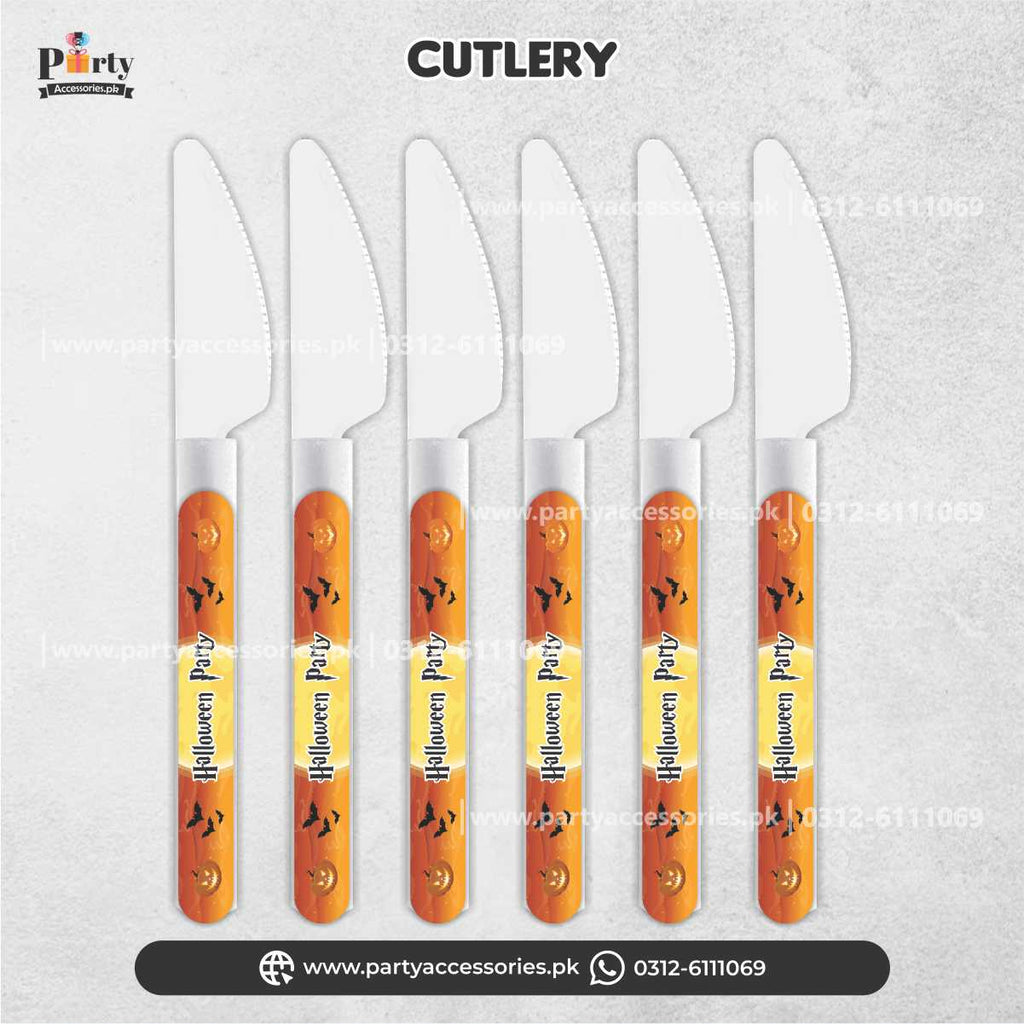 Halloween party personalized spoon, fork & knives: Cutlery set (Pack of 12)