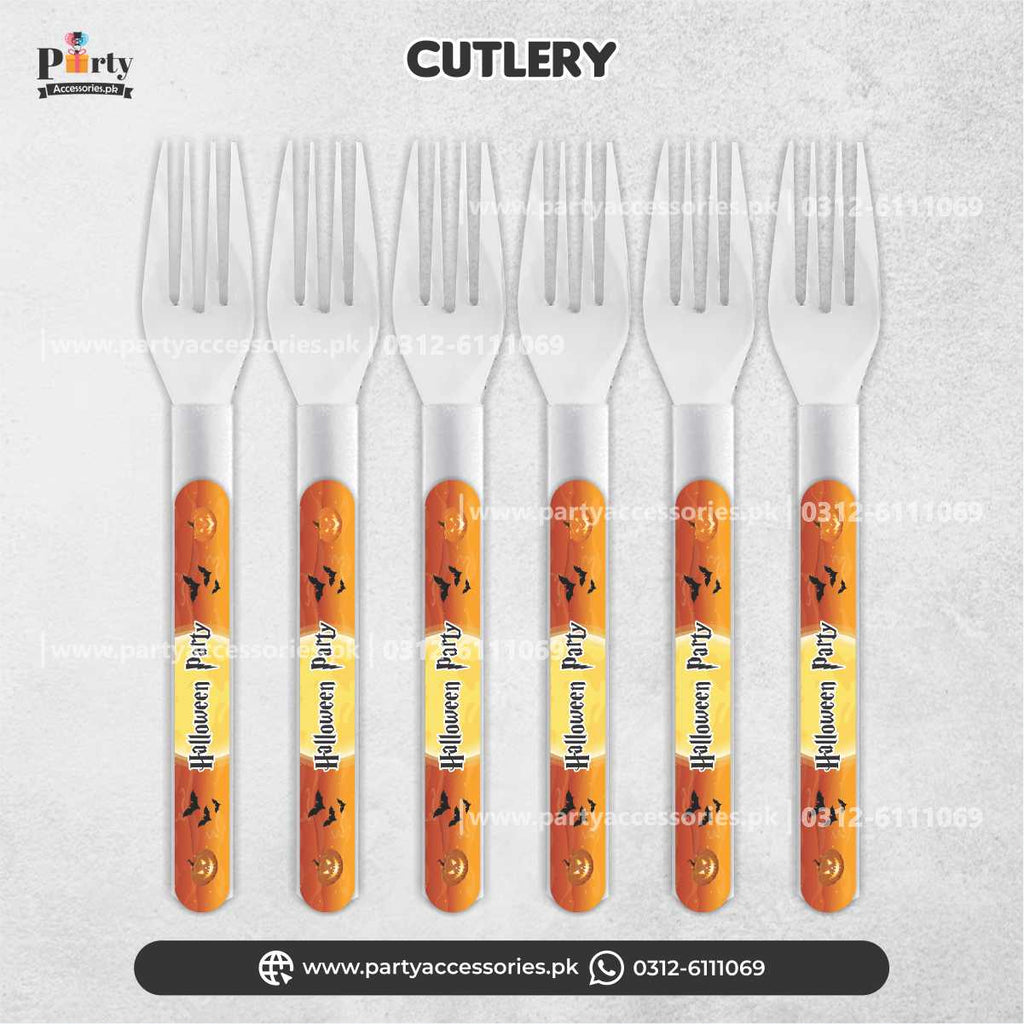 Halloween party personalized spoon, fork & knives: Cutlery set (Pack of 12)