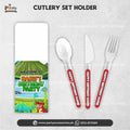 DINOSAUR THEME CUSTOMIZED CUTLERY SET WITH HOLDER 