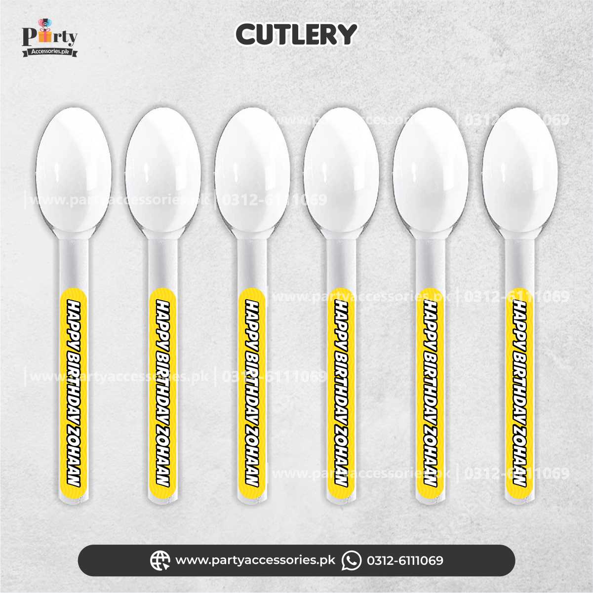 tom and jerry theme customized spoon for birthday decorations