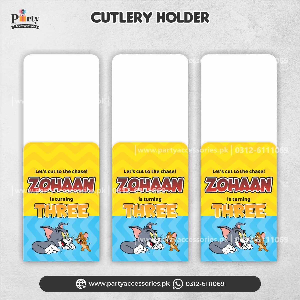 tom and jerry theme customized cutlery holder 
