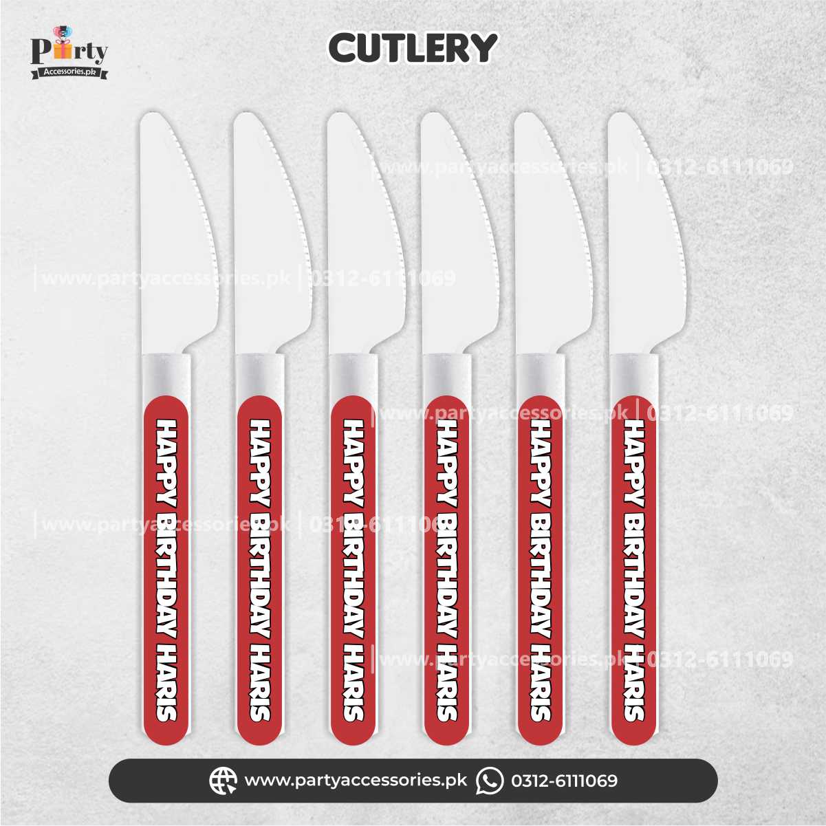 DINO THEME BIRTHDAY KNIVES FOR TABLE DECOR 