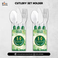 14 August Theme Disposable Cutlery with Customized Holders – Independence Day Party Cutlery Set